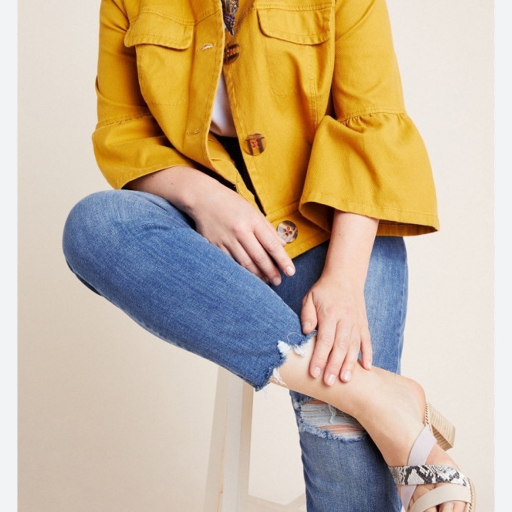 Anthropologie Nora Flounce Sleeve Jacket women’s - Picture 4 of 13
